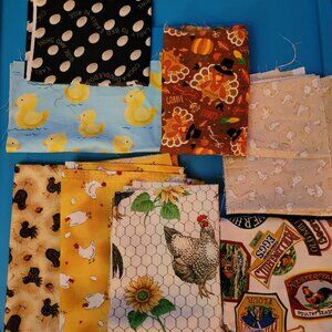 Chickens, Ducks, Turkeys, Fabric Scrap Pieces - 8 oz.